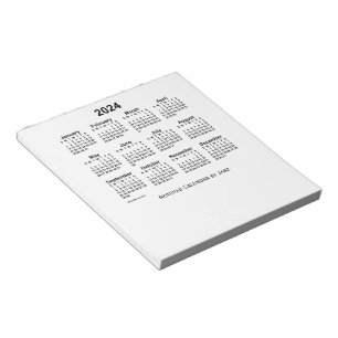 2024 White Calendar van Janz Small Notepad Notitieblok