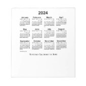 2024 White Calendar van Janz Small Notepad Notitieblok (Voorkant)