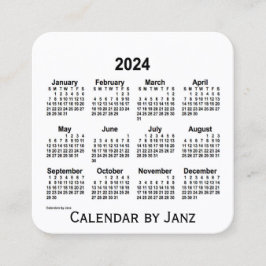 2024 White Calendar van Janz Square Visitekaartje
