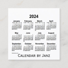 2024 White Calendar van Janz Square Visitekaartje