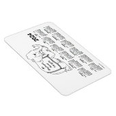 2024 White Elephant Calendar door Janz 4x6 Magnet Magneet (Rechterzijde)