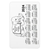 2024 White Elephant Calendar door Janz 4x6 Magnet Magneet (Verticaal)