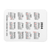 2024 White Holiday Calendar van Janz Magnet Magneet (Horizontaal)