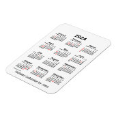 2024 White Holiday Calendar van Janz Magnet Magneet (Linkerzijde)