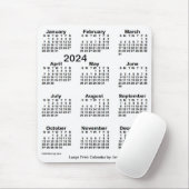 2024 White Large Print Calendar van Janz Muismat (Met muis)