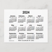 2024 White Mini Calendar van Janz Briefkaart (Voorkant)