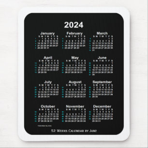 2024 White Neon 52 Week Agenda van Janz Muismat