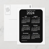 2024 White Neon 6 maanden Mini Calendar van Janz Briefkaart (Voorkant / Achterkant)