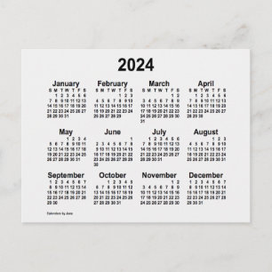 2024 White Smoke Mini Kalender van Janz Briefkaart