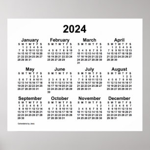 2024 White Wandkalender van Janz Poster