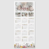 2024 Wild Flower Fotokalender Magnetische Kaart (Voorkant)