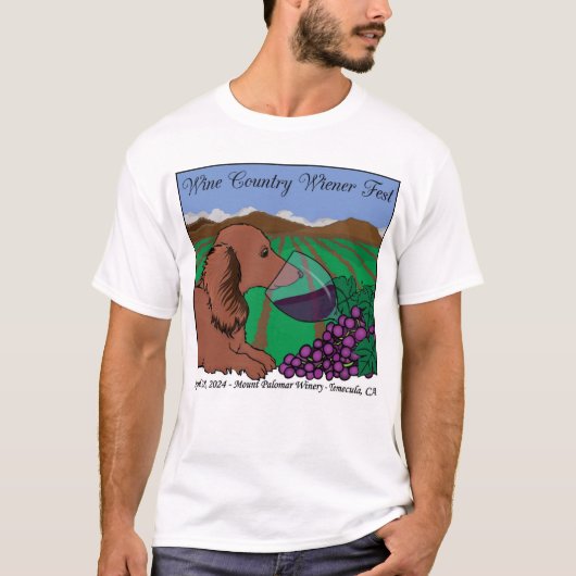 2024 Wine Country Wener Fest T-shirt op wit (Voorkant)