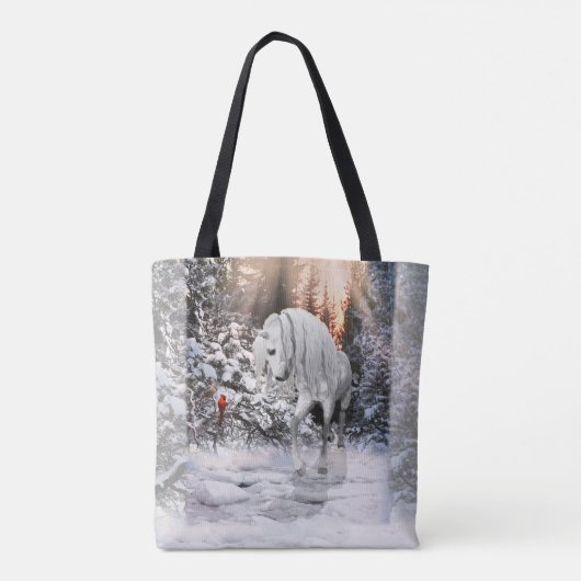 2024 Winter Wander Horse & Cardinals Tote Bag (Achterkant)