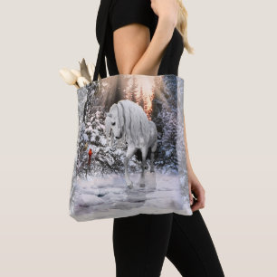 2024 Winter Wander Horse & Cardinals Tote Bag
