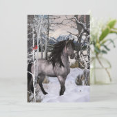 2024 Winter Wensen Paard Feestdagenkaart (Staand voorkant)