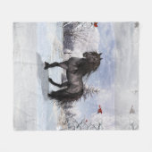 2024 Wintervakantie Fries Paard Fleece Deken (Voorkant (Horizontaal))