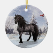 2024 Wintervakantie Fries Paard Keramisch Ornament (Voorkant)
