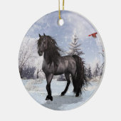 2024 Wintervakantie Fries Paard Keramisch Ornament (Links)