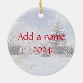 2024 Wintervakantie Fries Paard Keramisch Ornament (Achterkant)