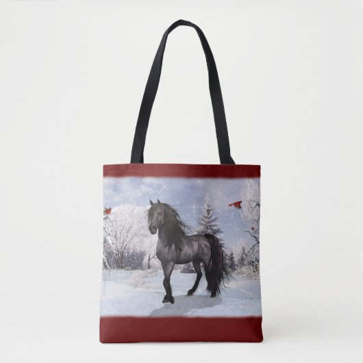 2024 Wintervakantie Fries Paard Tote Bag (Voorkant)