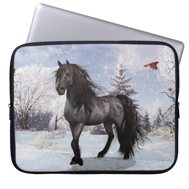 2024 Wintervakantie Friese & Kardinalen Laptop Sleeve (Voorkant)