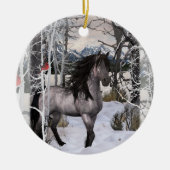2024 Winterwensen Paard Keramisch Ornament (Voorkant)