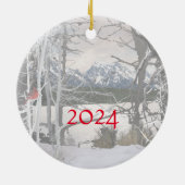 2024 Winterwensen Paard Keramisch Ornament (Achterkant)