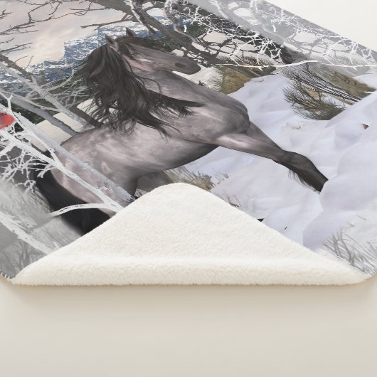 2024 Winterwensen Paard - kleur aanpassen Sherpa Deken (3/4)