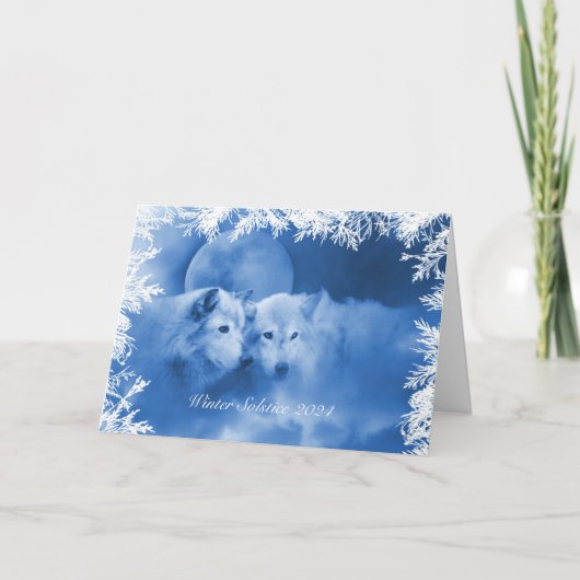 2024 Winterzonnewende Zegeningenkaart met Wolven Kaart (Voorkant)