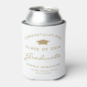2024 Wit en Goud Afstuderen Koelbox Blikjeskoeler (Blikje Voorkant)