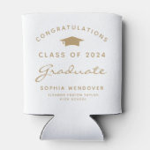 2024 Wit en Goud Afstuderen Koelbox Blikjeskoeler (Achterkant)