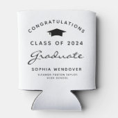 2024 Wit en Zwart Afstuderen Koelbox Blikjeskoeler (Achterkant)