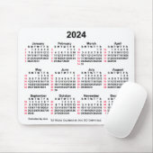 2024 Witte 52 weken ISO-kalender door Janz-Muismat Muismat (Met muis)