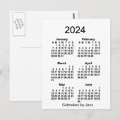 2024 Witte 6 maanden Mini Agenda van Janz Briefkaart (Voorkant / Achterkant)