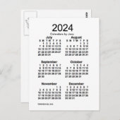 2024 Witte 6 maanden Mini Agenda van Janz Briefkaart (Voorkant / Achterkant)