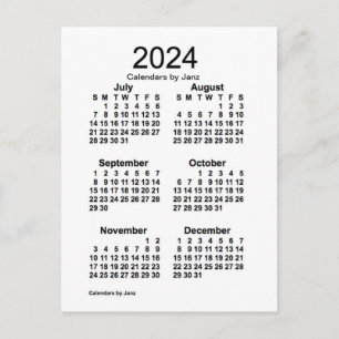 2024 Witte 6 maanden Mini Agenda van Janz Briefkaart