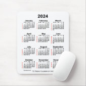 2024 Witte agenda van 52 weken, van Janz Muismat (Met muis)