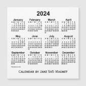 2024 Witte Agenda van Janz 5x5 Magnet (Voorkant)