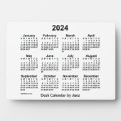 2024 Witte Bureaubladkalender van Janz 5x7 Fotoplaat (voorkant)