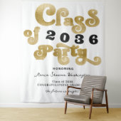 2024 Witte Gouden Retro Graduatie Partij Achtergro Wandkleed (In situ)