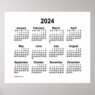 2024 Witte Kalender van Janz Print