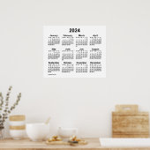 2024 Witte Wandkalender van Janz Poster (Keuken)