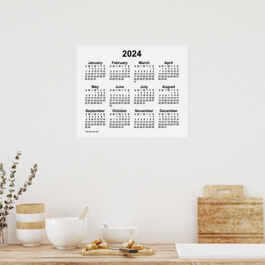2024 Witte Wandkalender van Janz Poster (Keuken)