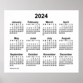 2024 Witte Wandkalender van Janz Poster (Voorkant)