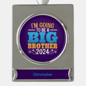2024 wordt een Big Brother Verzilverd Banner Ornament (Voorkant)