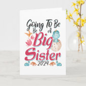 2024 wordt een grote zus - Dinosaurus Kaart (Gele Bloem)