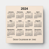 2024 Yellow Desk Calendar van Janz Plaque Fotoplaat (Voorkant)
