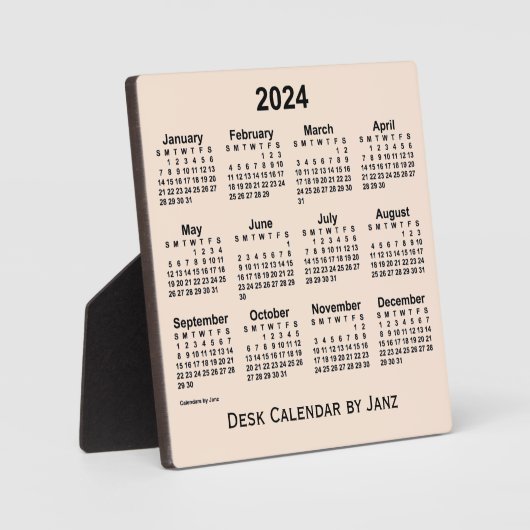 2024 Yellow Desk Calendar van Janz Plaque Fotoplaat (Voorkant)