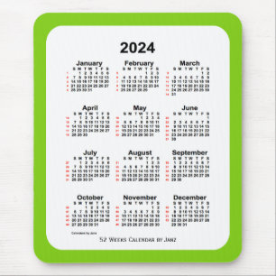 2024 Yellow Green 52 Week agenda van Janz Muismat