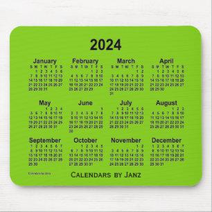 2024 Yellow Green Calendar van Janz Muismat